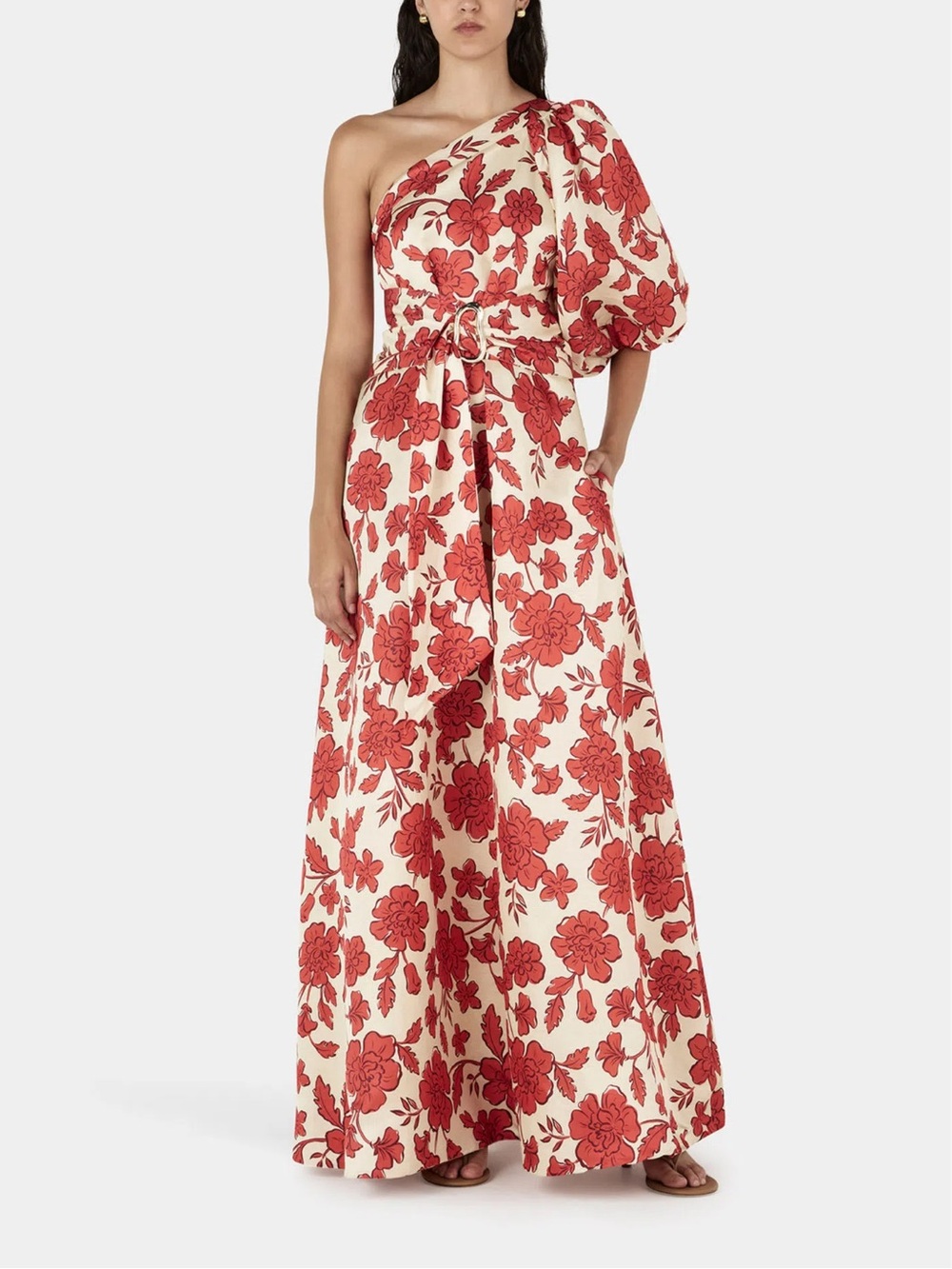 Anthropologie Hansen & Gretel Carmen One Shoulder Maxi Dress Women's Medium - Picture 3 of 13
